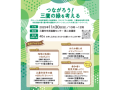 11/30(日）10-12時　つながろう！三鷹の緑を考える