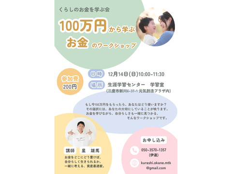 12/14 100万円から学ぶワークショップ