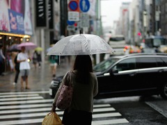 雨の日に傘をささずに安心して歩けるカッパ